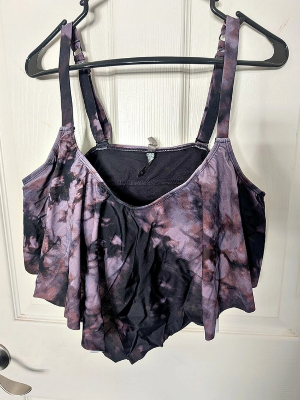 Torrid Abstract Printed Crop Top Black & Purple